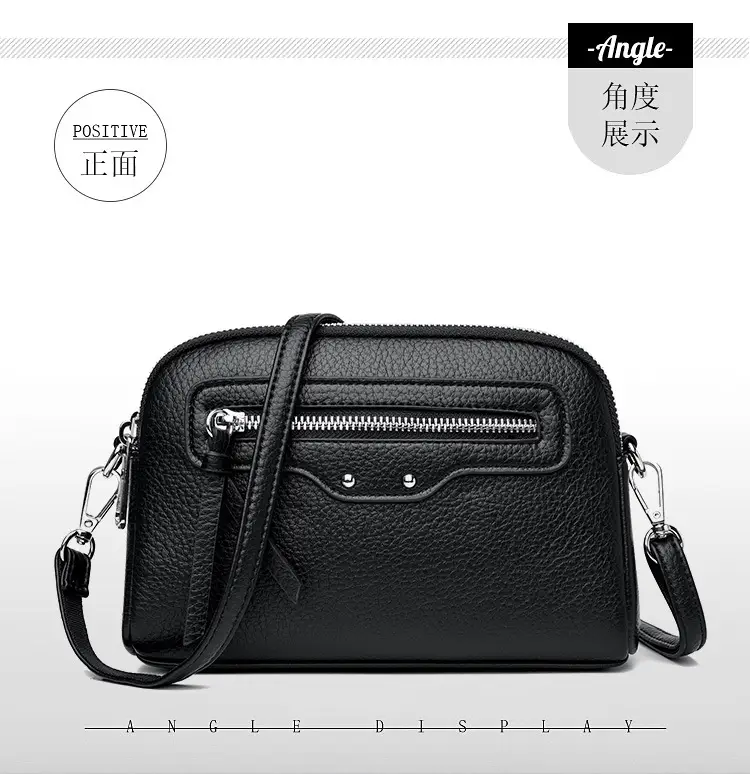 Black Women's Crossbody Phone Bag with Zip Pocket — feature 16