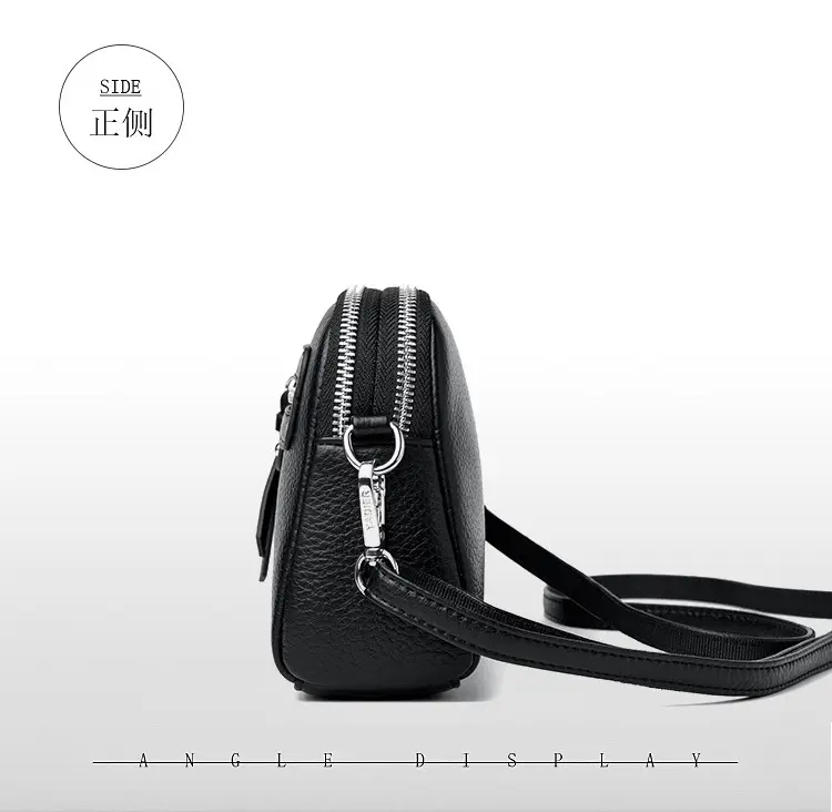 Black Women's Crossbody Phone Bag with Zip Pocket — feature 18
