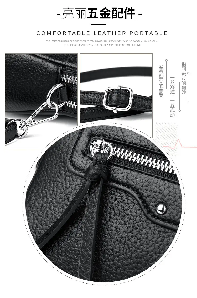 Black Women's Crossbody Phone Bag with Zip Pocket — feature 4
