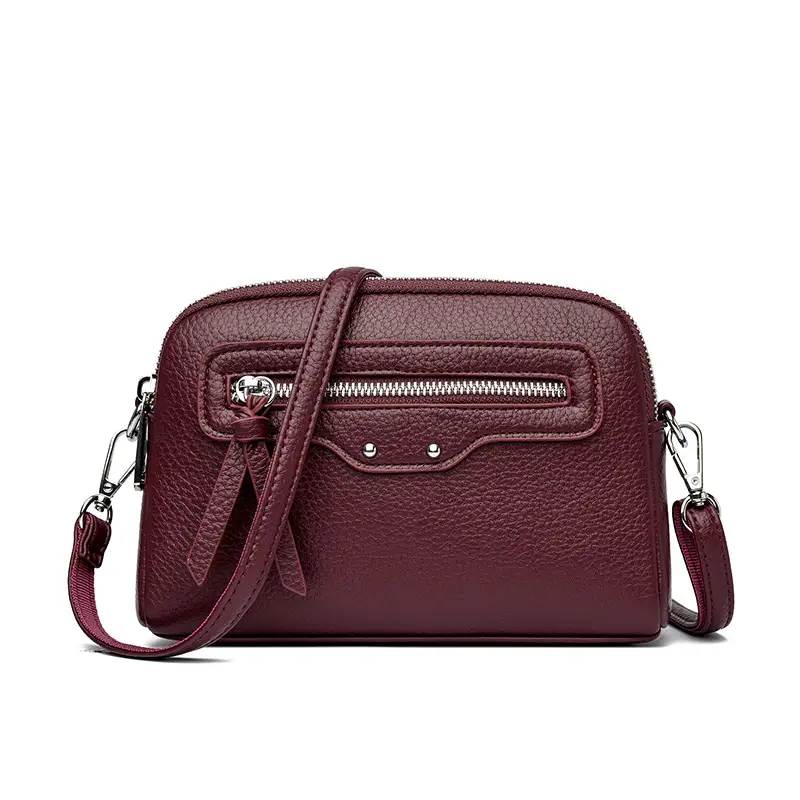 Black Women's Crossbody Phone Bag with Zip Pocket - Image 2