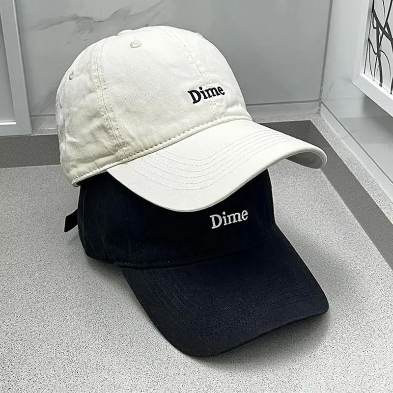 Dime Embroidered Baseball Caps White Maroon - Image 9