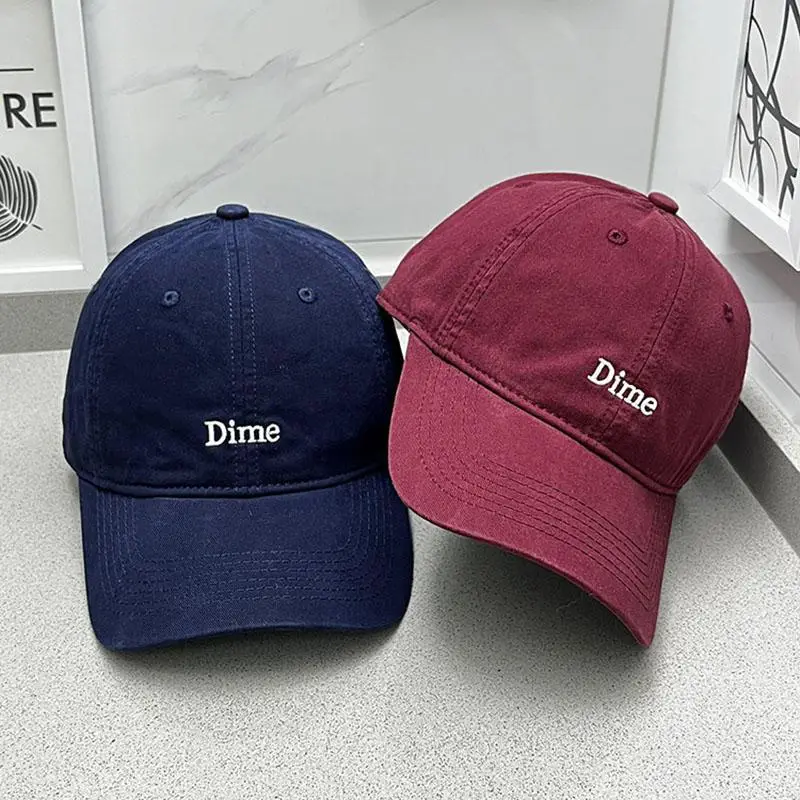 Dime Embroidered Baseball Caps White Maroon - Image 11