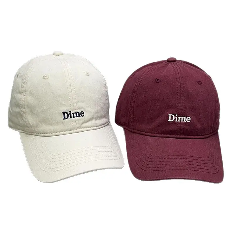 Dime Embroidered Baseball Caps White Maroon - Image 13