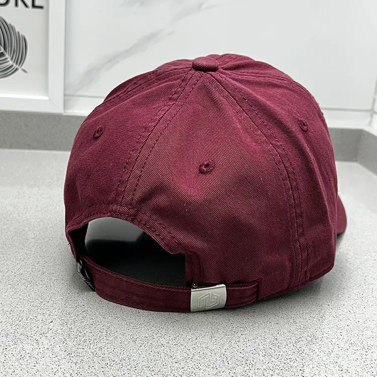 Dime Embroidered Baseball Caps White Maroon — feature 11
