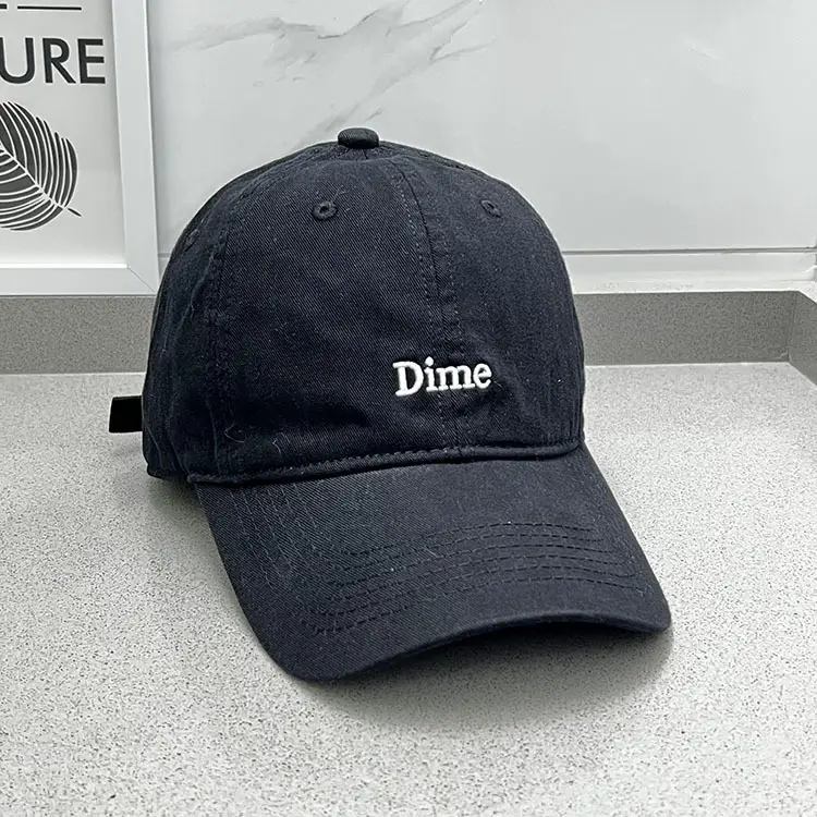 Dime Embroidered Baseball Caps White Maroon — feature 15
