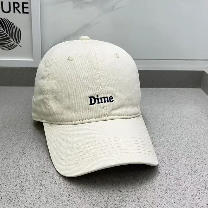 Dime Embroidered Baseball Caps White Maroon — feature 17