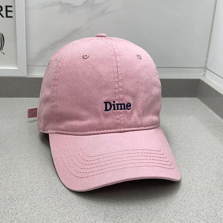Dime Embroidered Baseball Caps White Maroon — feature 21