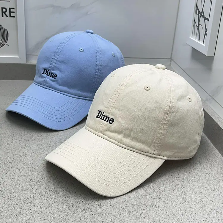 Dime Embroidered Baseball Caps White Maroon — feature 3