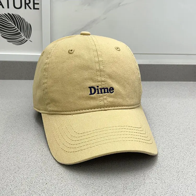 Dime Embroidered Baseball Caps White Maroon - Image 3