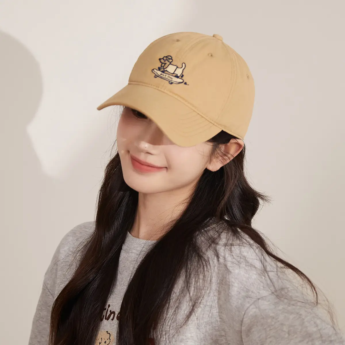 Navy Blue Skateboard Puppy Cap for Women - Image 11