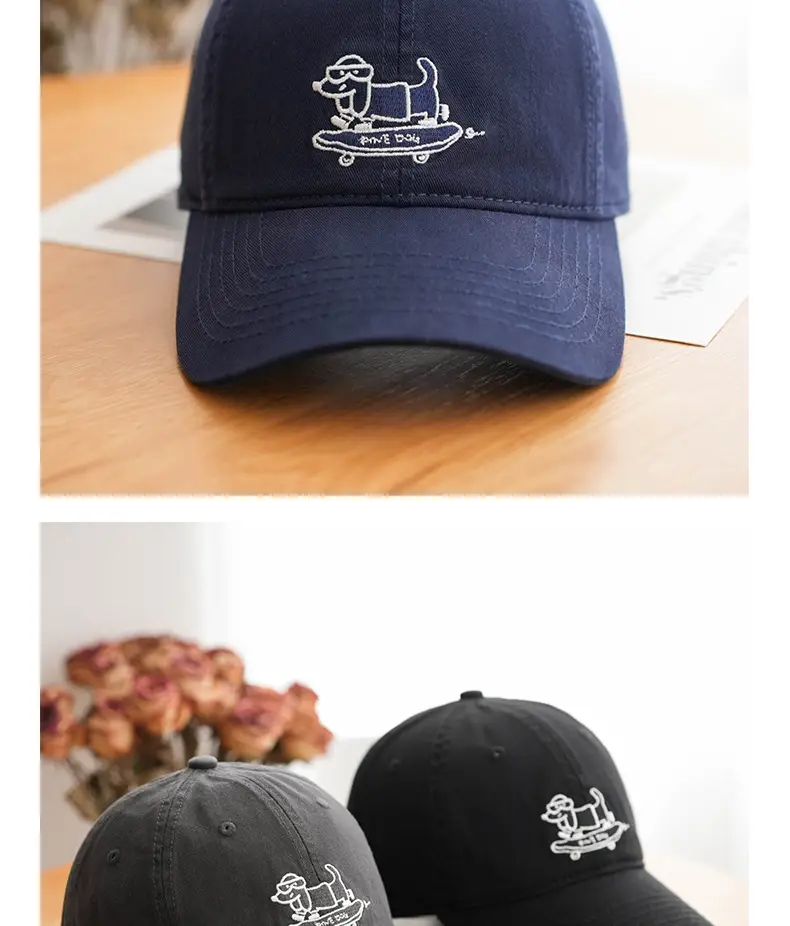 Navy Blue Skateboard Puppy Cap for Women — feature 19