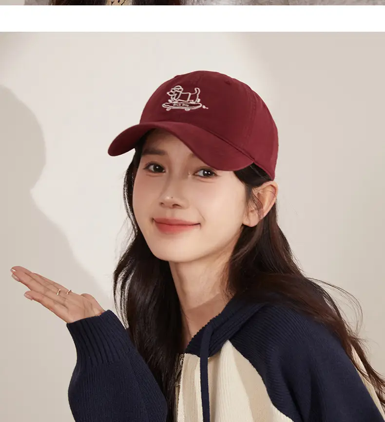 Navy Blue Skateboard Puppy Cap for Women — feature 4