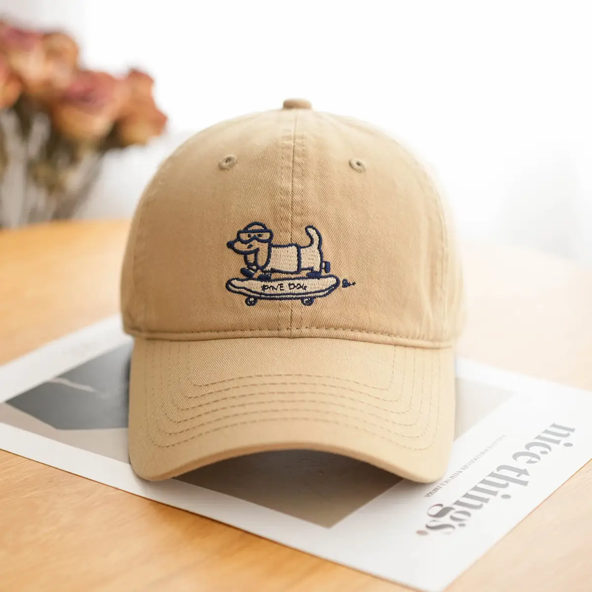 Navy Blue Skateboard Puppy Cap for Women - Image 2