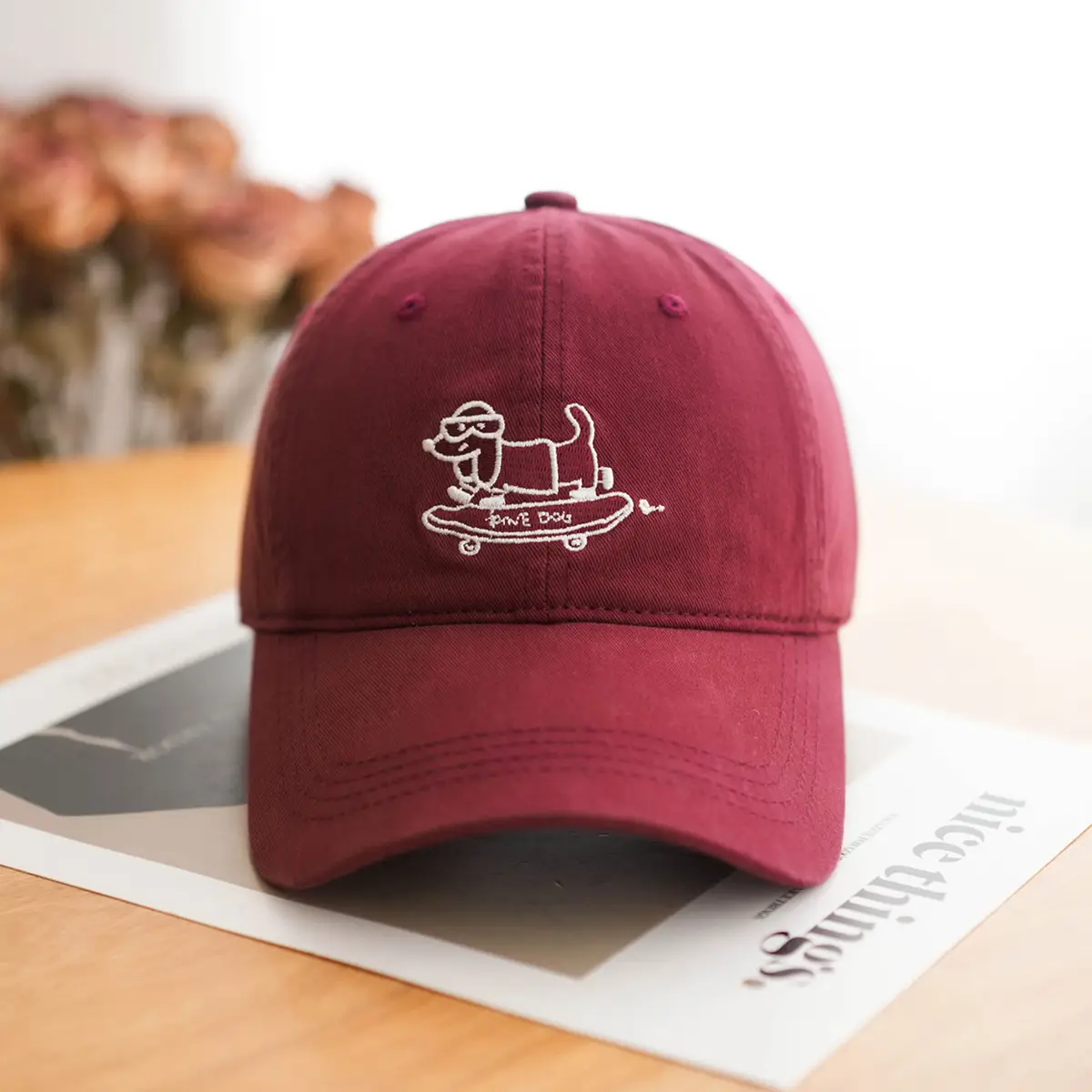 Navy Blue Skateboard Puppy Cap for Women - Image 4
