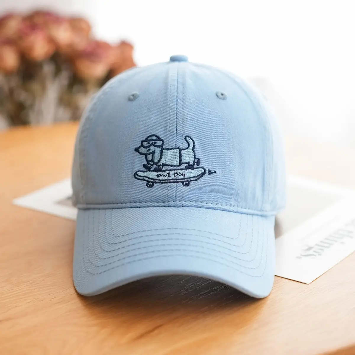 Navy Blue Skateboard Puppy Cap for Women - Image 5