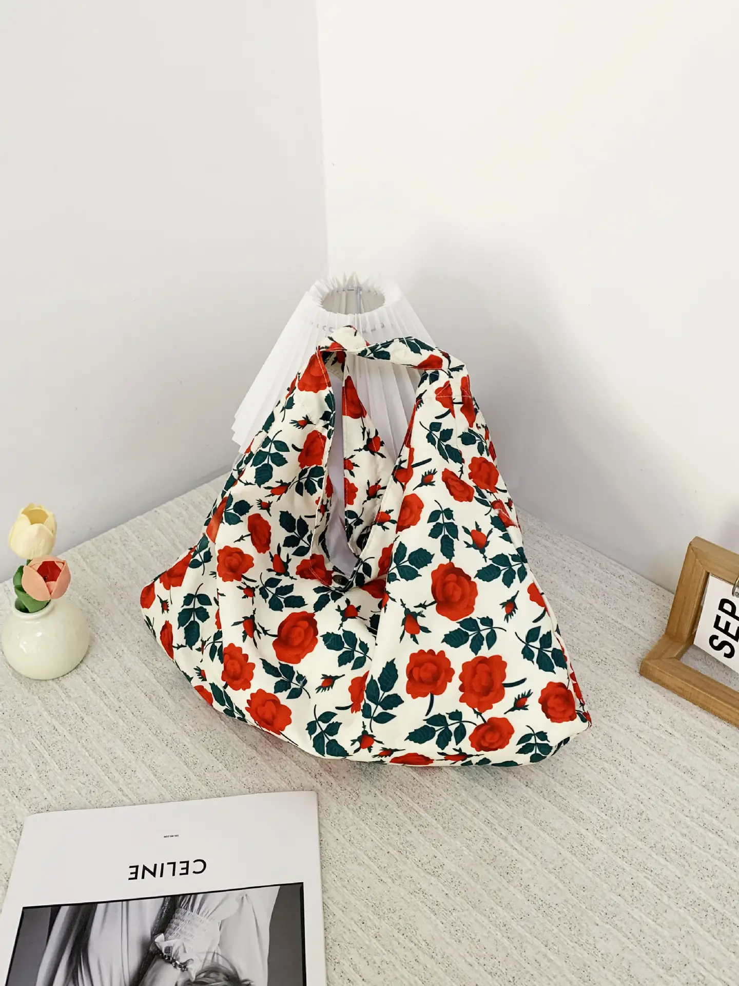 Same Floral Canvas Shoulder Bag Large Capacity Korean Niche - Image 13