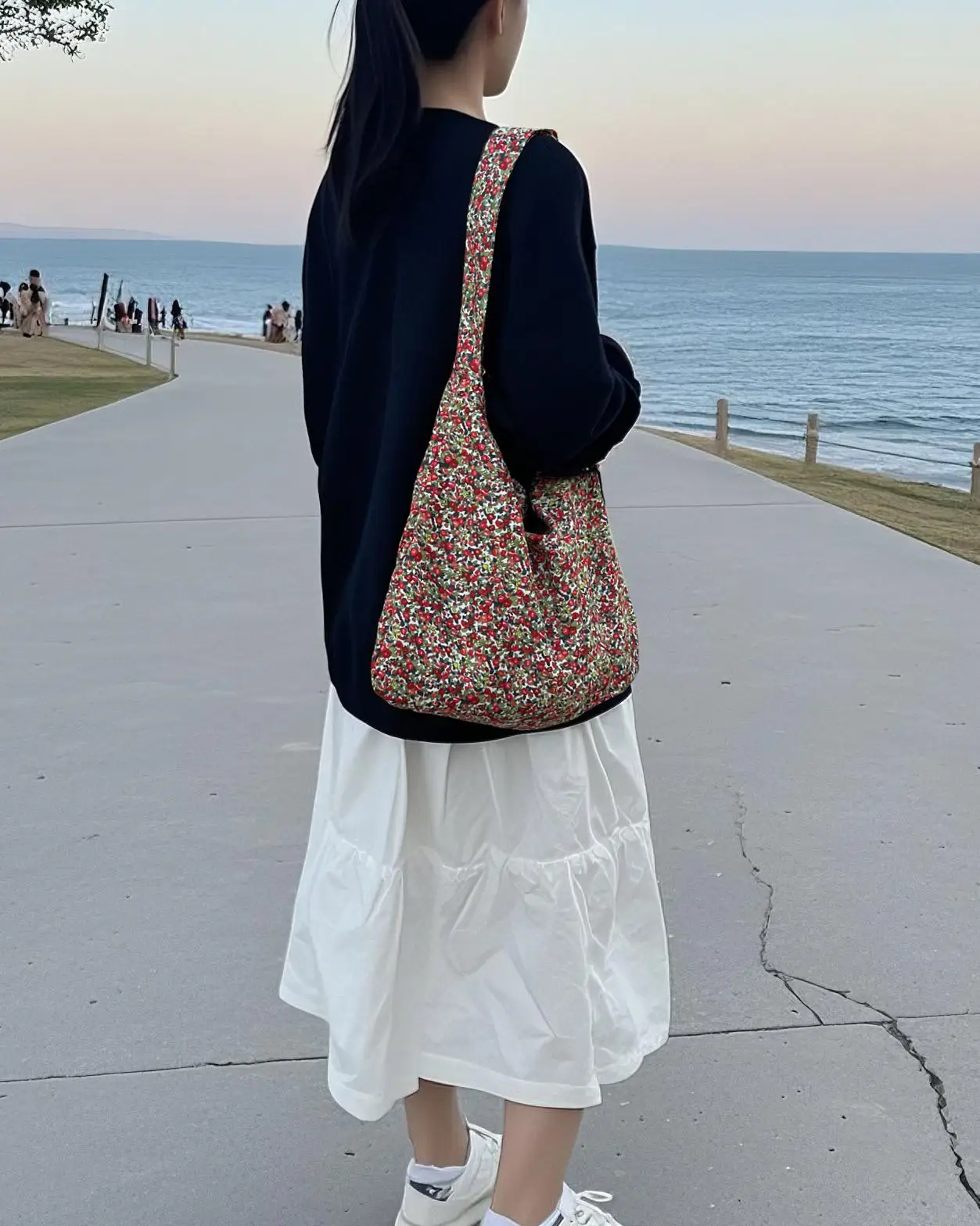 Same Floral Canvas Shoulder Bag Large Capacity Korean Niche — feature 16