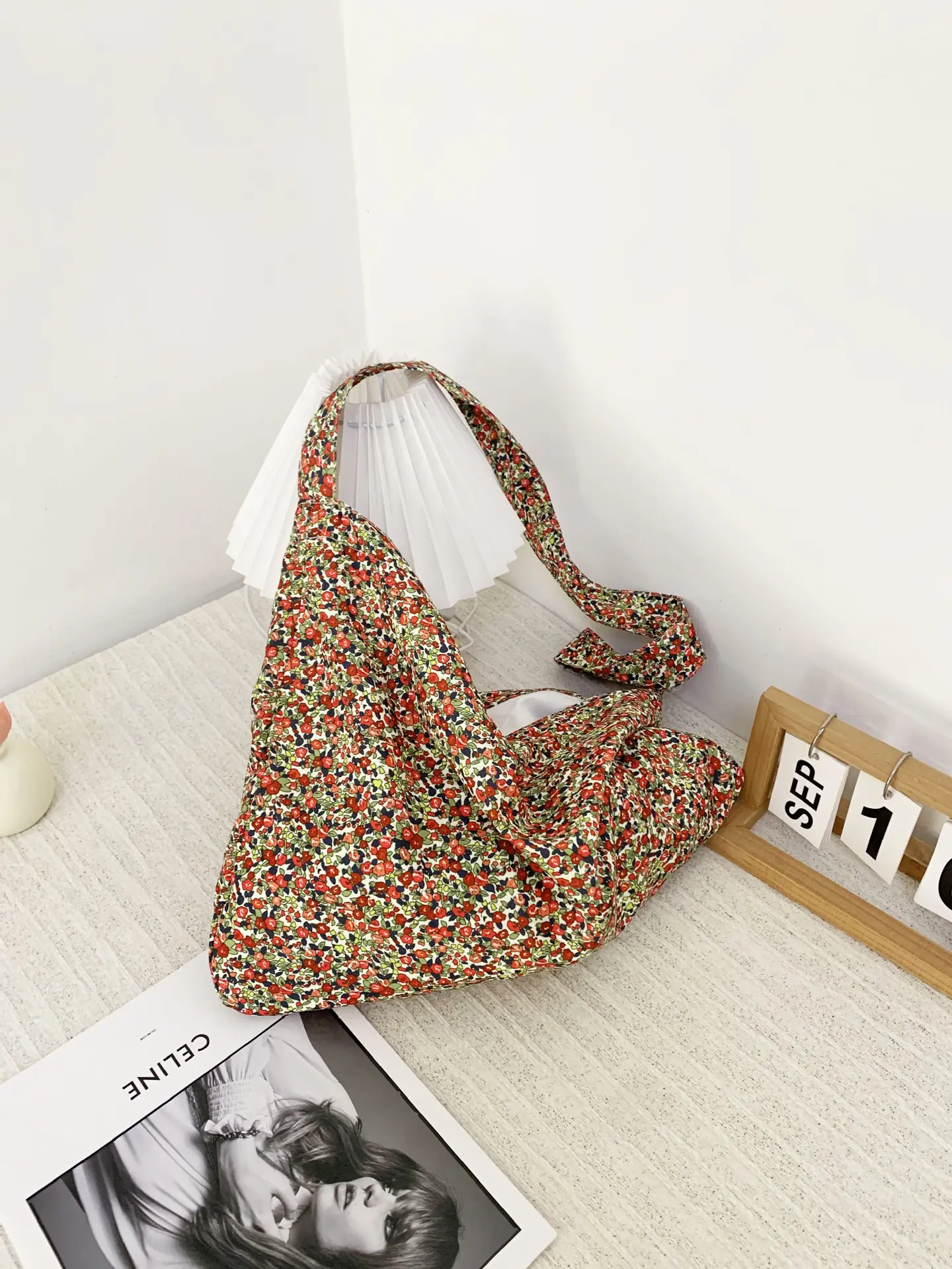 Same Floral Canvas Shoulder Bag Large Capacity Korean Niche — feature 5