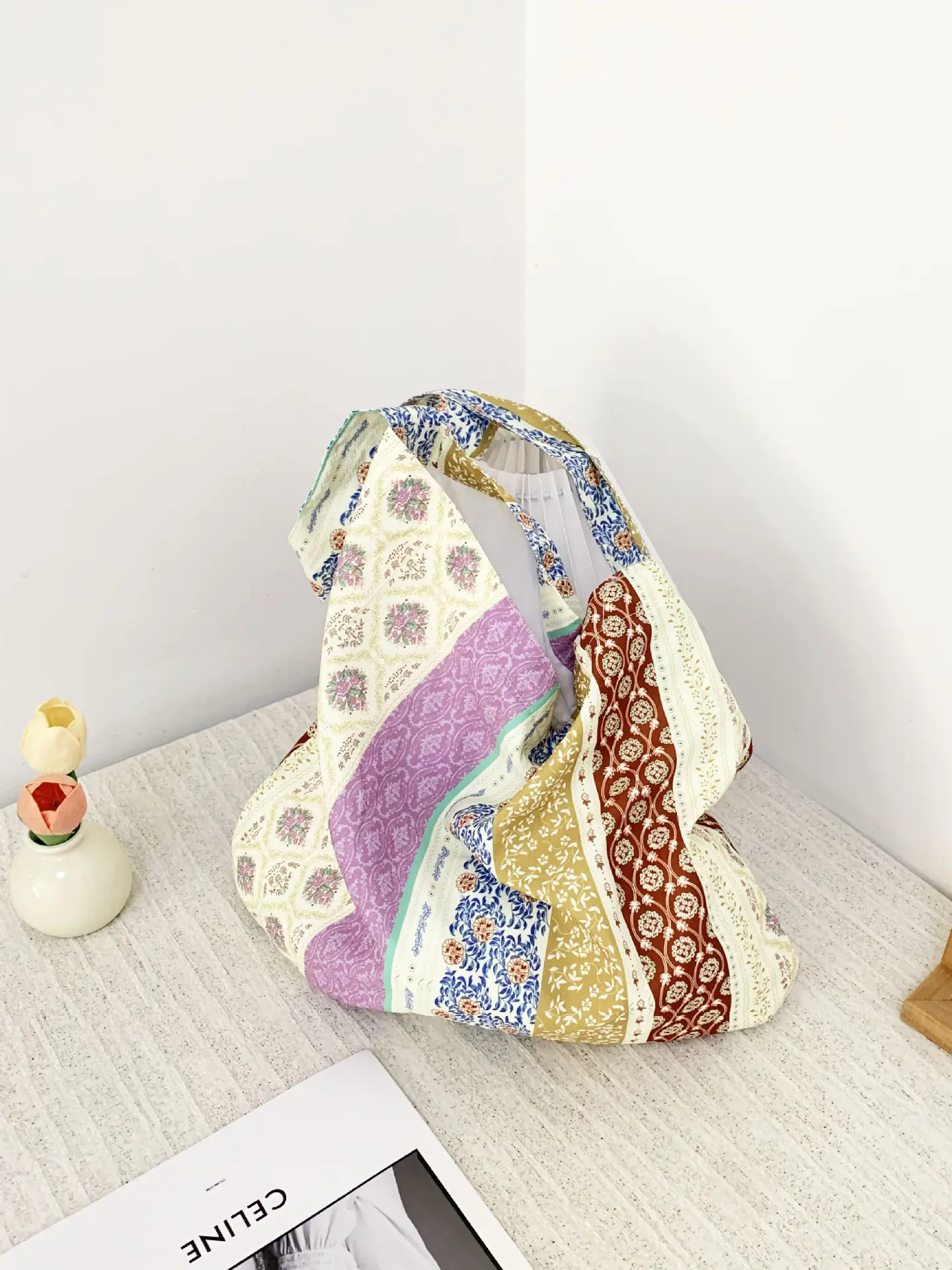 Same Floral Canvas Shoulder Bag Large Capacity Korean Niche — feature 9