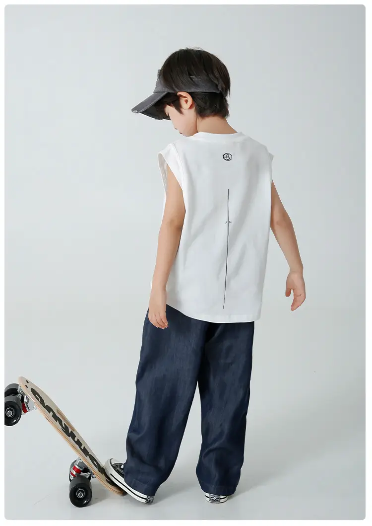 Haima's 2026 Boys Pure Cotton Printed Sleeveless Vest T-Shirt — feature 10