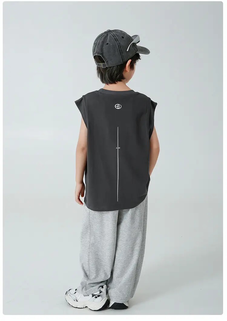 Haima's 2026 Boys Pure Cotton Printed Sleeveless Vest T-Shirt — feature 14
