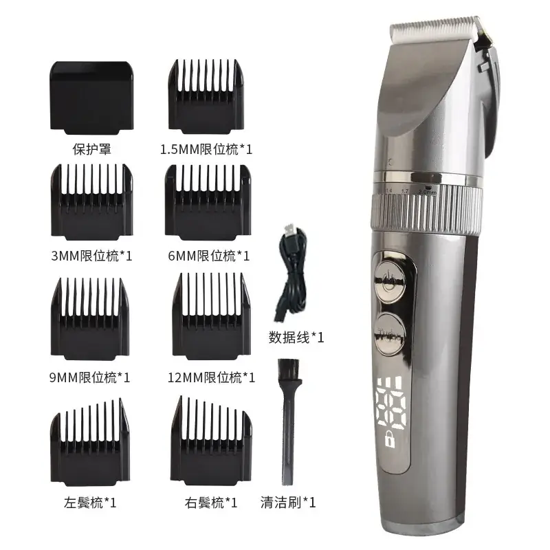 Professional Electric Hair Clipper with 6 Attachments - Image 2