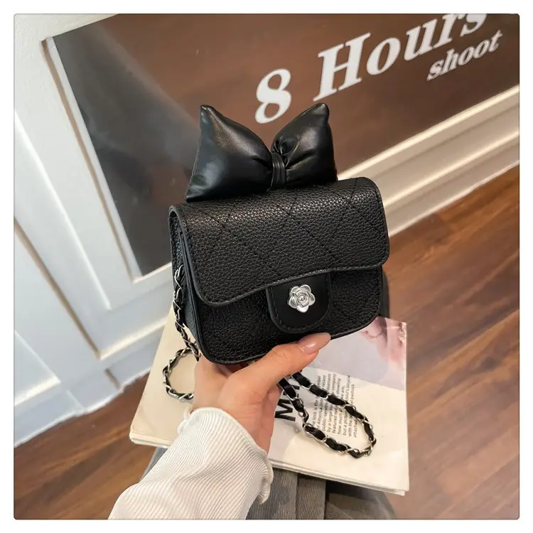 2025 Girls Bow Crossbody Bag Black Embroidered — feature 24