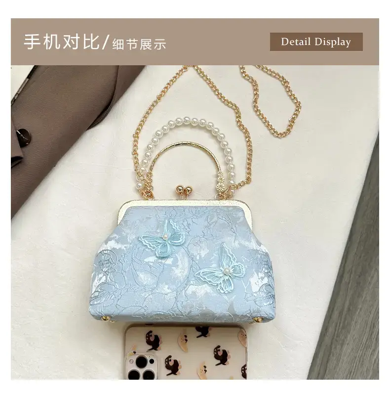 Sweet Butterfly Chain Bag for Women Blue Pearl — feature 10