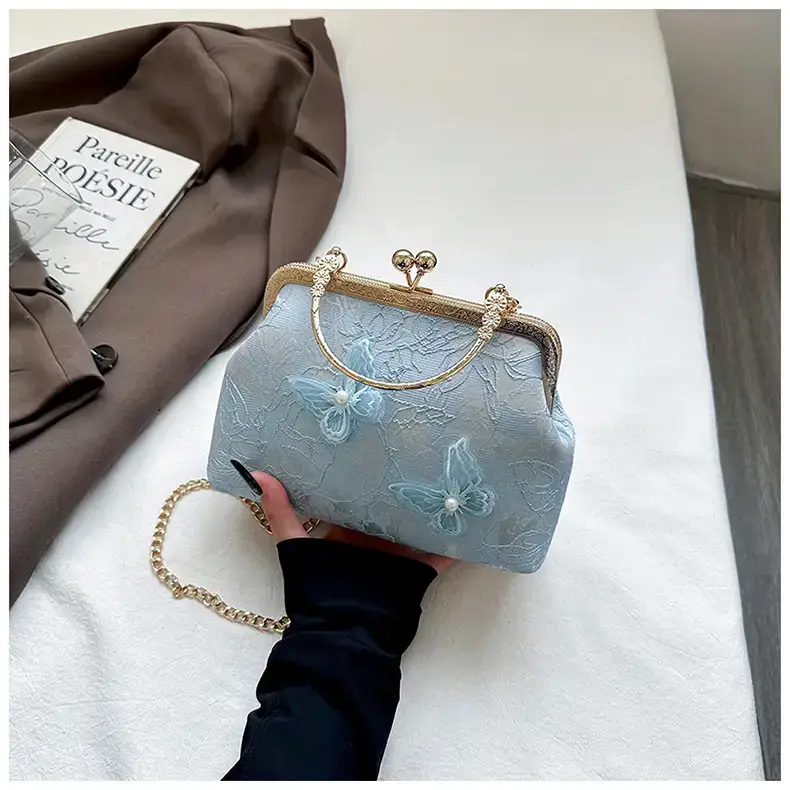 Sweet Butterfly Chain Bag for Women Blue Pearl — feature 14