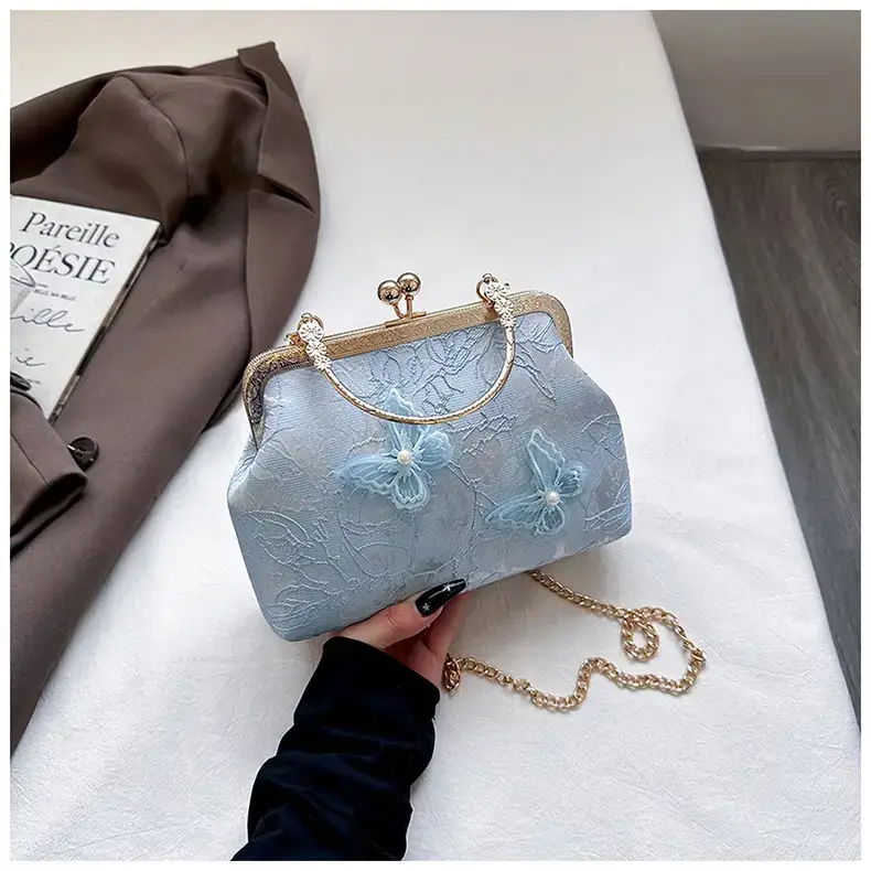 Sweet Butterfly Chain Bag for Women Blue Pearl — feature 15