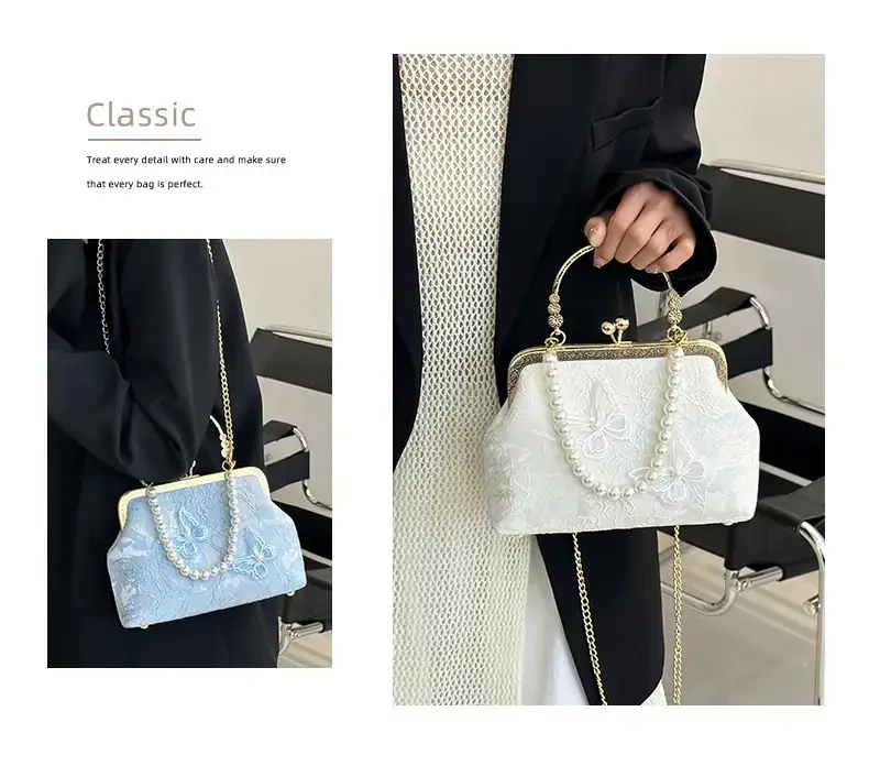 Sweet Butterfly Chain Bag for Women Blue Pearl — feature 5