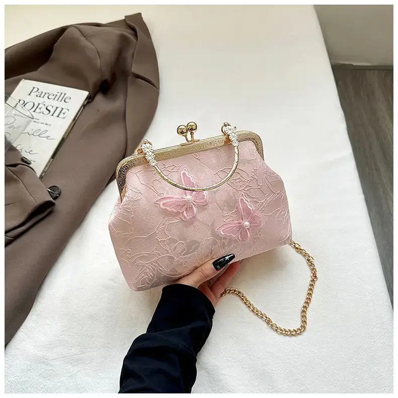 Sweet Butterfly Chain Bag for Women Blue Pearl - Image 2