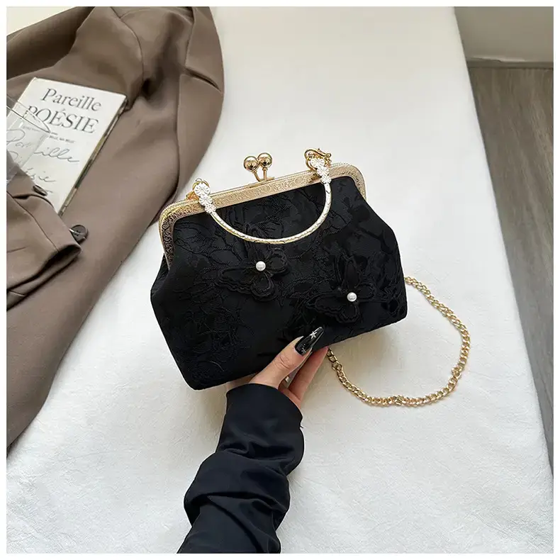 Sweet Butterfly Chain Bag for Women Blue Pearl - Image 3