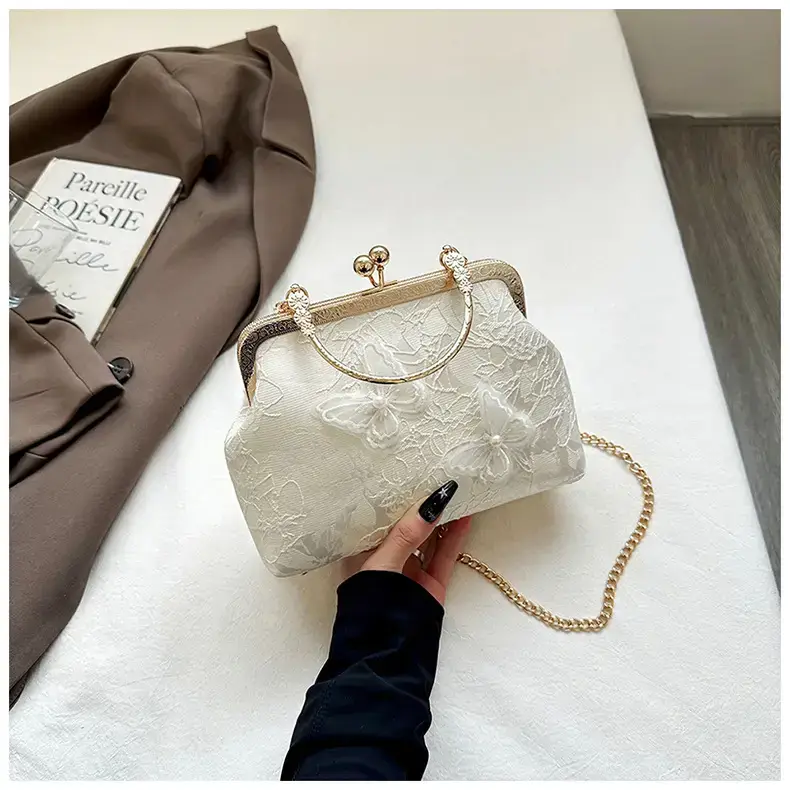 Sweet Butterfly Chain Bag for Women Blue Pearl - Image 4