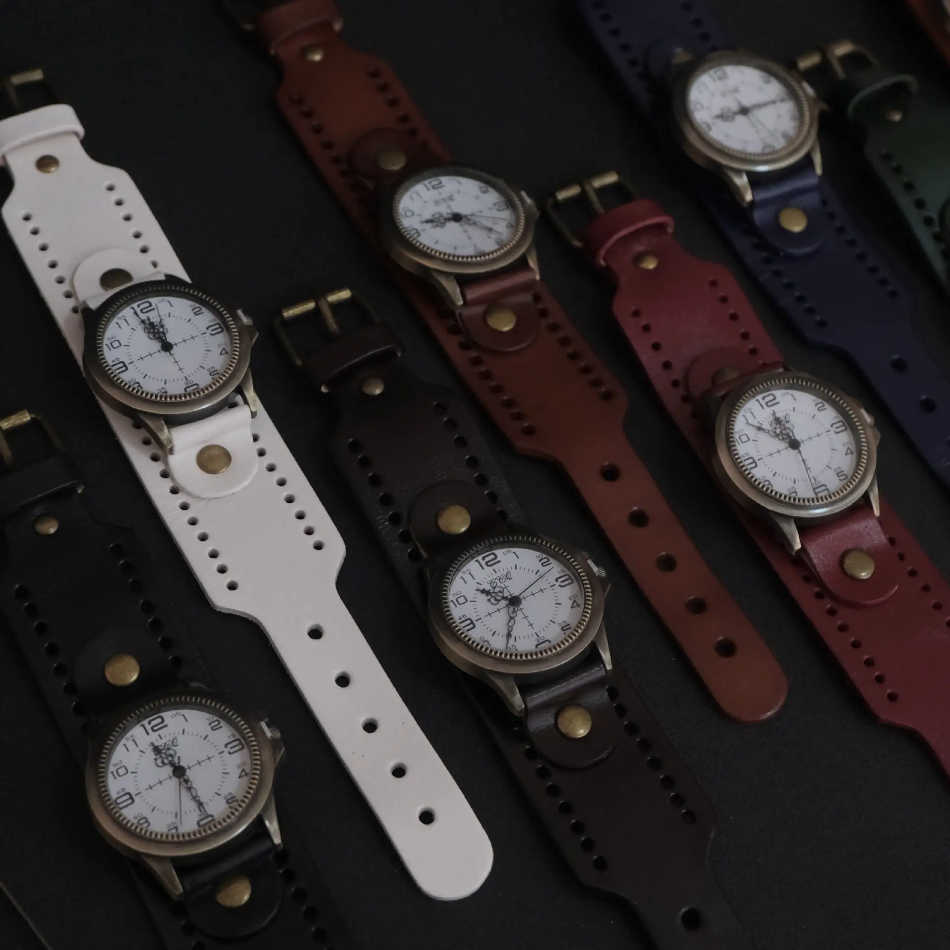 European & American Retro Cowhide Digital Scale Men's Watches Multiple Colors - Image 12