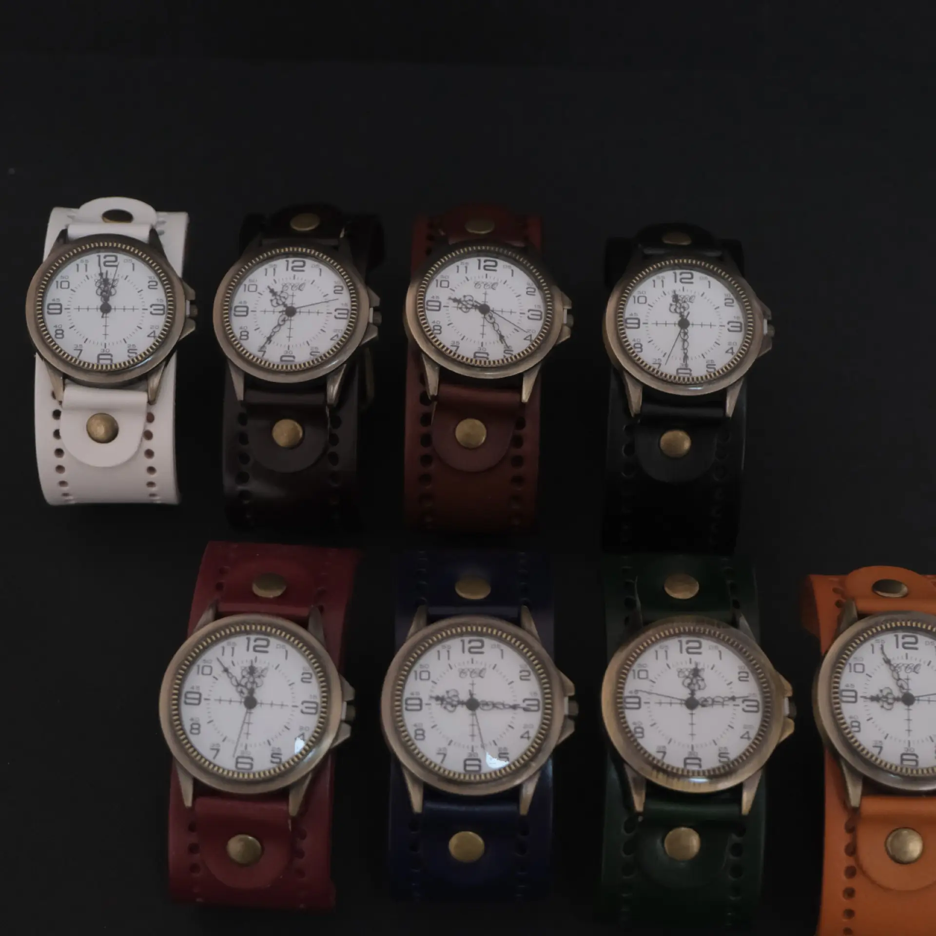 European & American Retro Cowhide Digital Scale Men's Watches Multiple Colors - Image 13