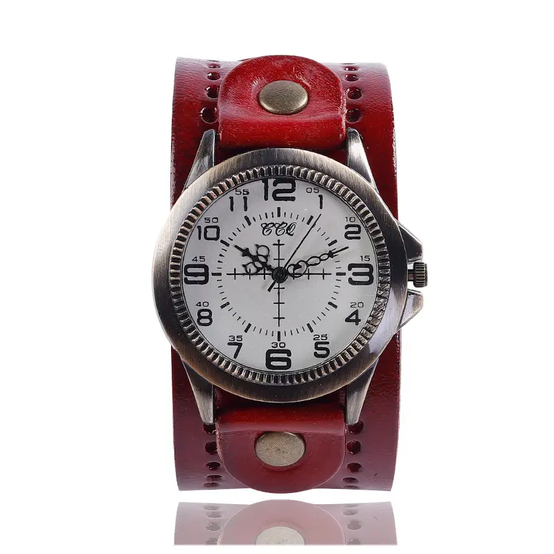 European & American Retro Cowhide Digital Scale Men's Watches Multiple Colors - Image 5