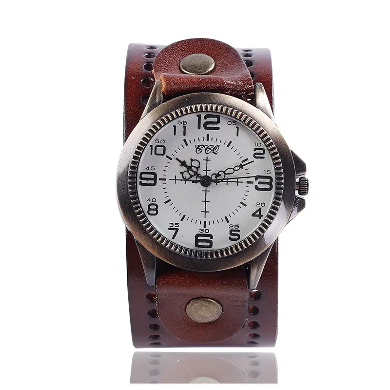 European & American Retro Cowhide Digital Scale Men's Watches Multiple Colors - Image 6