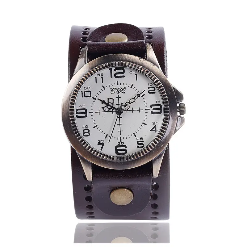 European & American Retro Cowhide Digital Scale Men's Watches Multiple Colors - Image 8