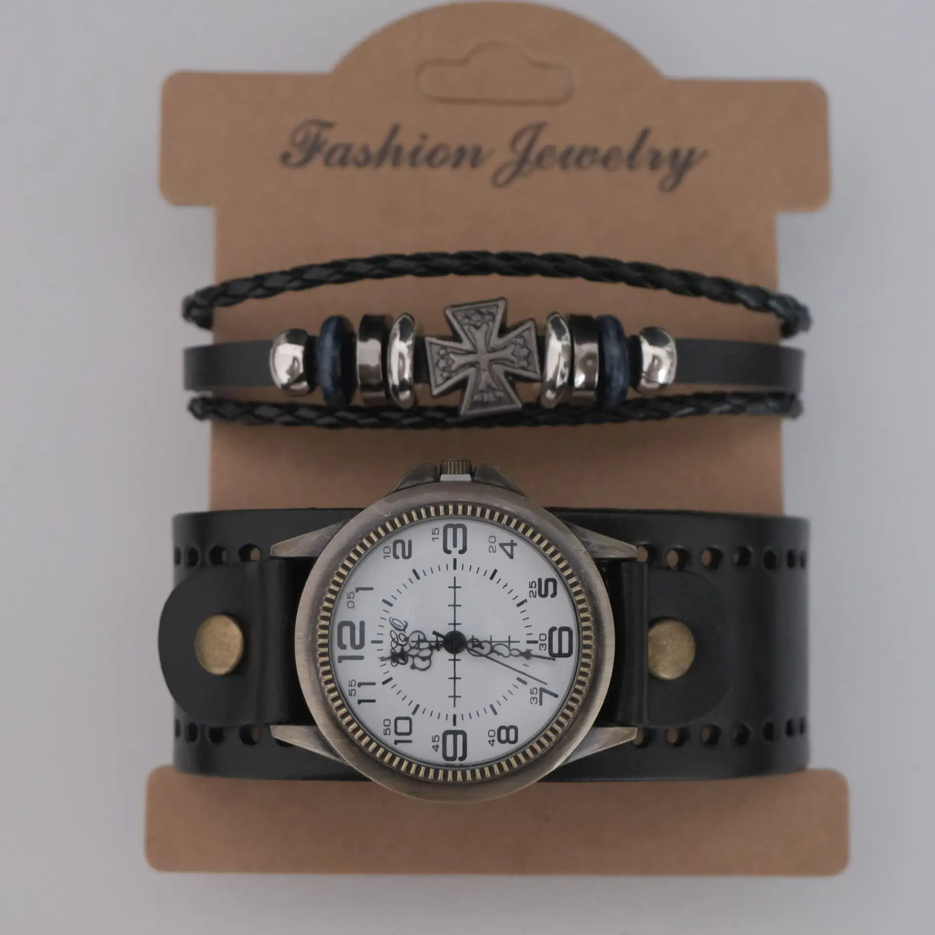 European & American Retro Cowhide Digital Scale Men's Watches Multiple Colors - Image 9