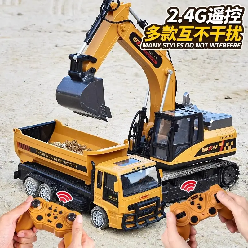 Remote Control Large Wireless Electric Excavator Alloy Children's Car Excavator Wholesale Alloy Remote Control Car