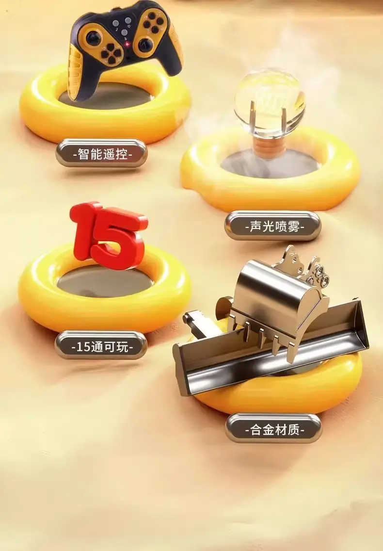 Remote Control Large Wireless Electric Excavator Alloy Children's Car Excavator Wholesale Alloy Remote Control Car — feature 4