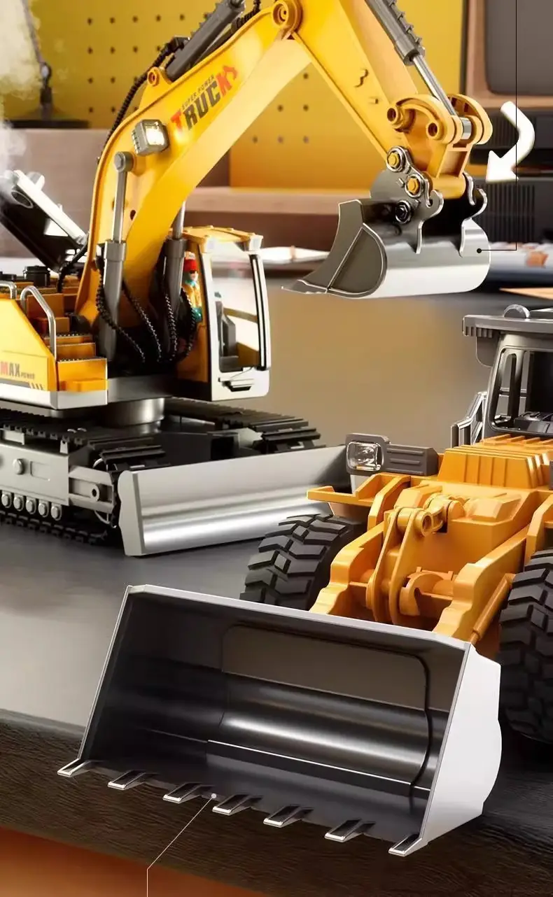 Remote Control Large Wireless Electric Excavator Alloy Children's Car Excavator Wholesale Alloy Remote Control Car — feature 9