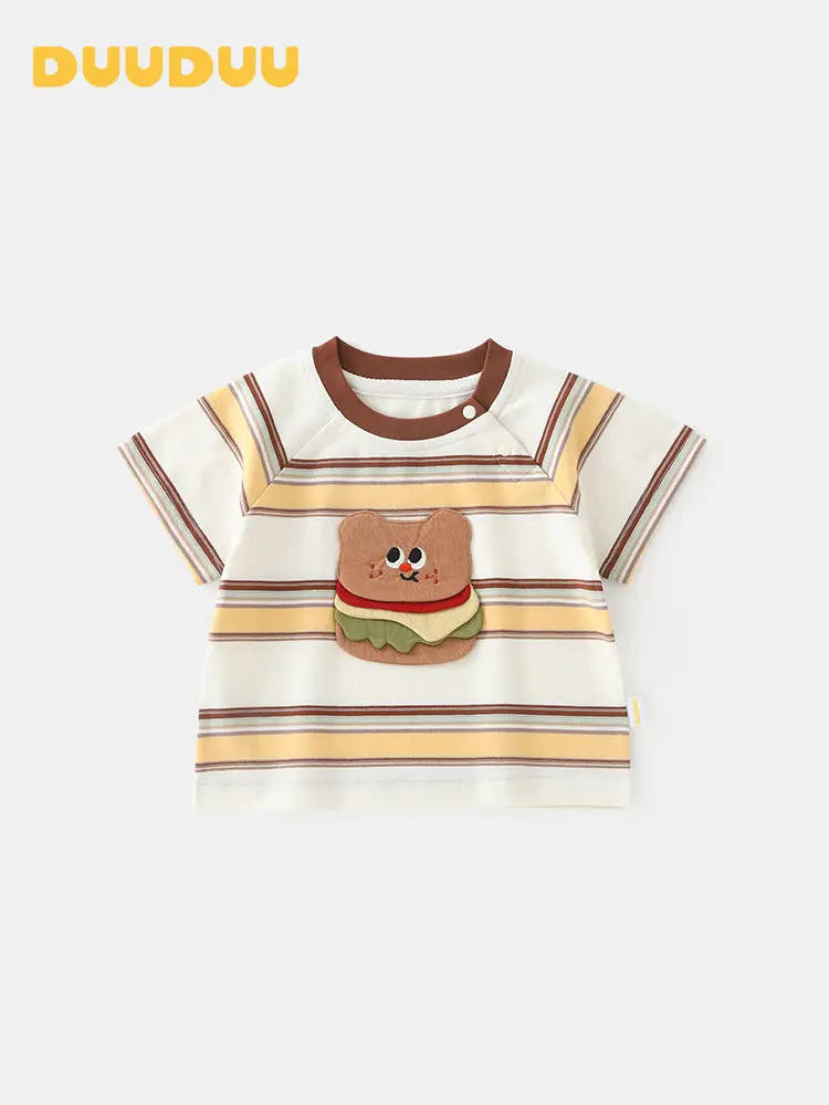 Duuduu Burger Stripes Baby T-Shirt Boys Summer - Image 2