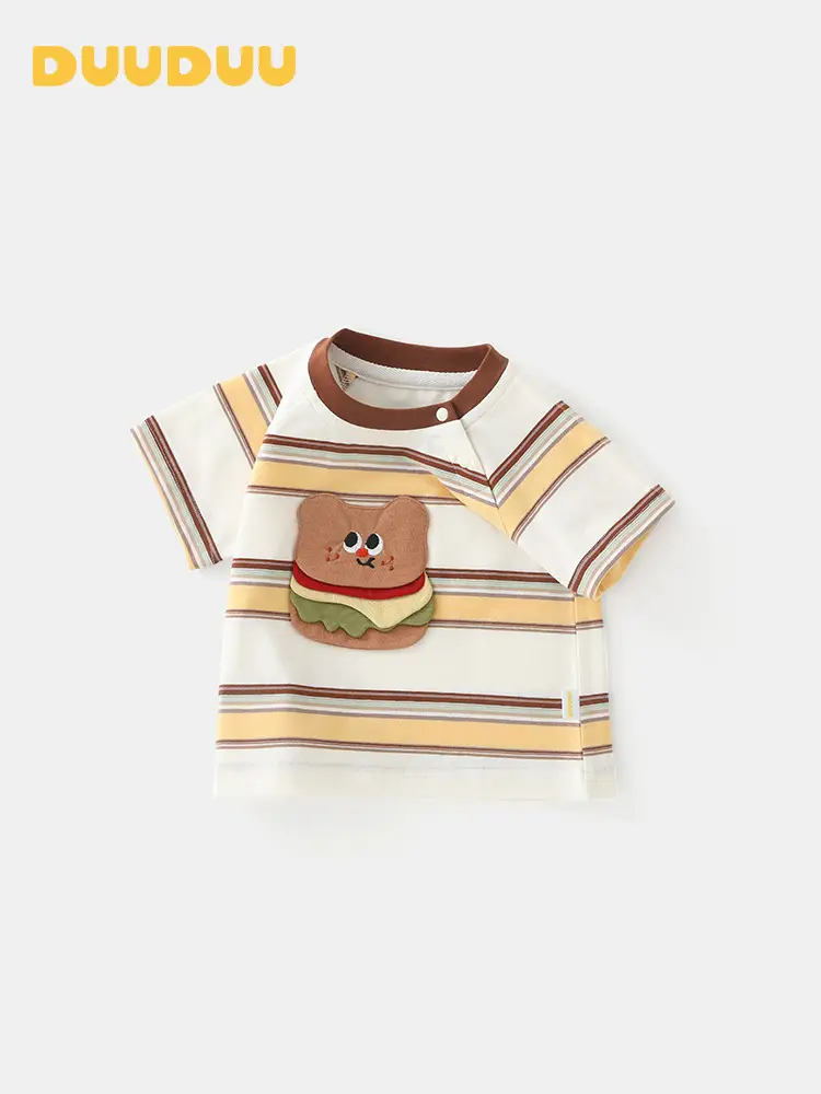 Duuduu Burger Stripes Baby T-Shirt Boys Summer - Image 4