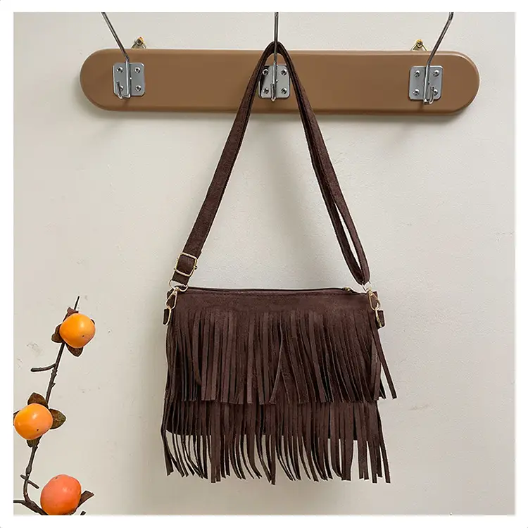 Frosted Tassel Crossbody Bag Yellow Summer — feature 24