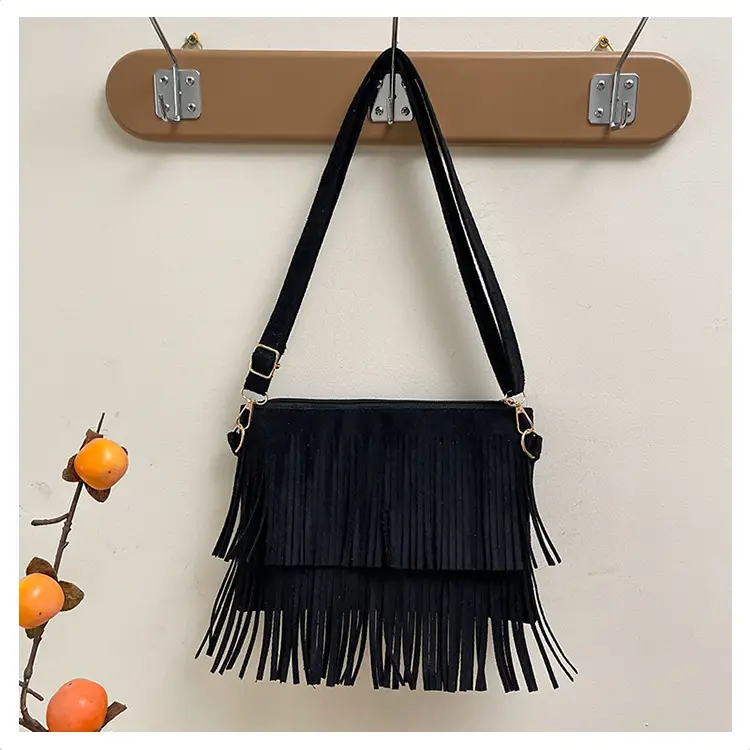 Frosted Tassel Crossbody Bag Yellow Summer — feature 25