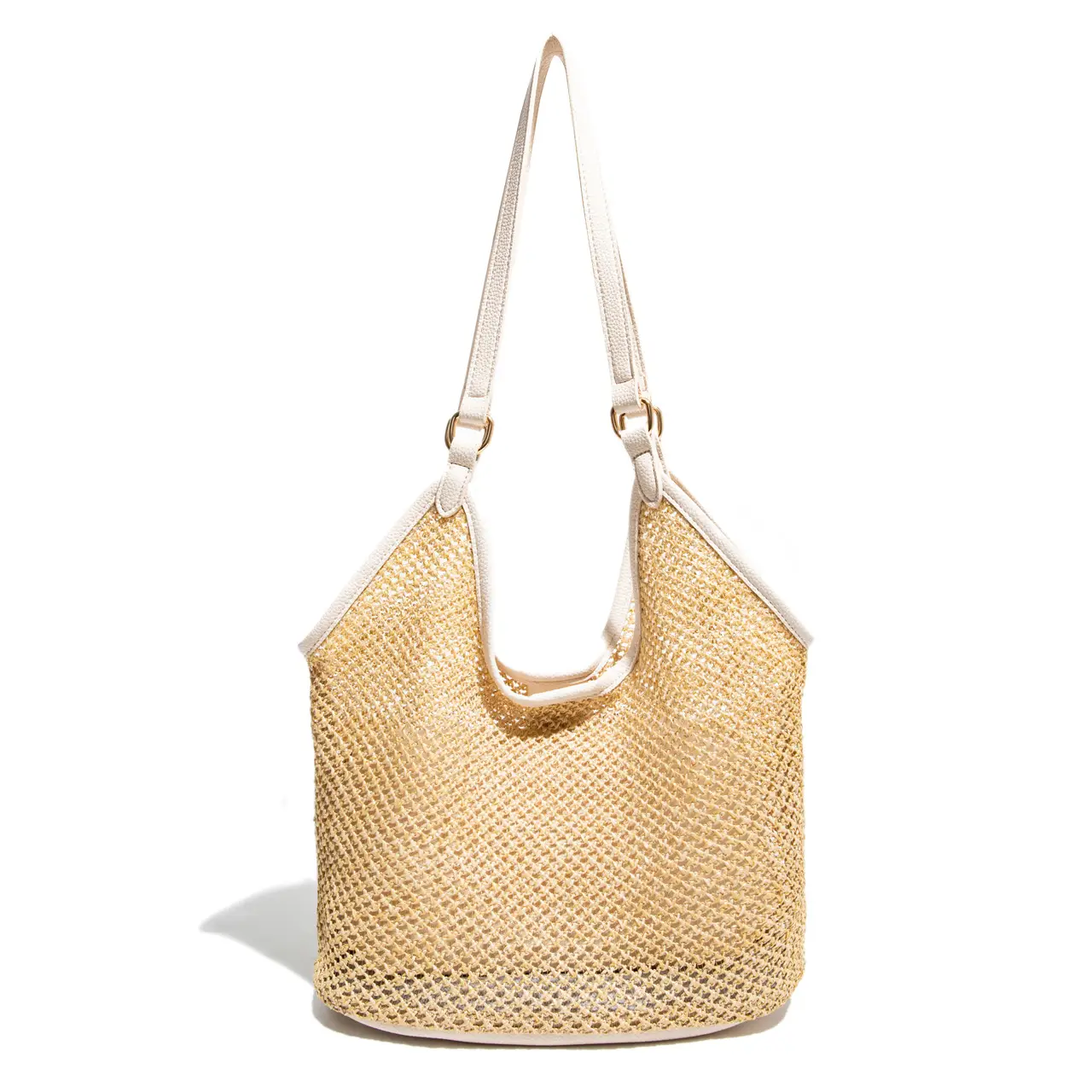 Woven Straw Shoulder Bag Gold 2025 Summer - Image 2