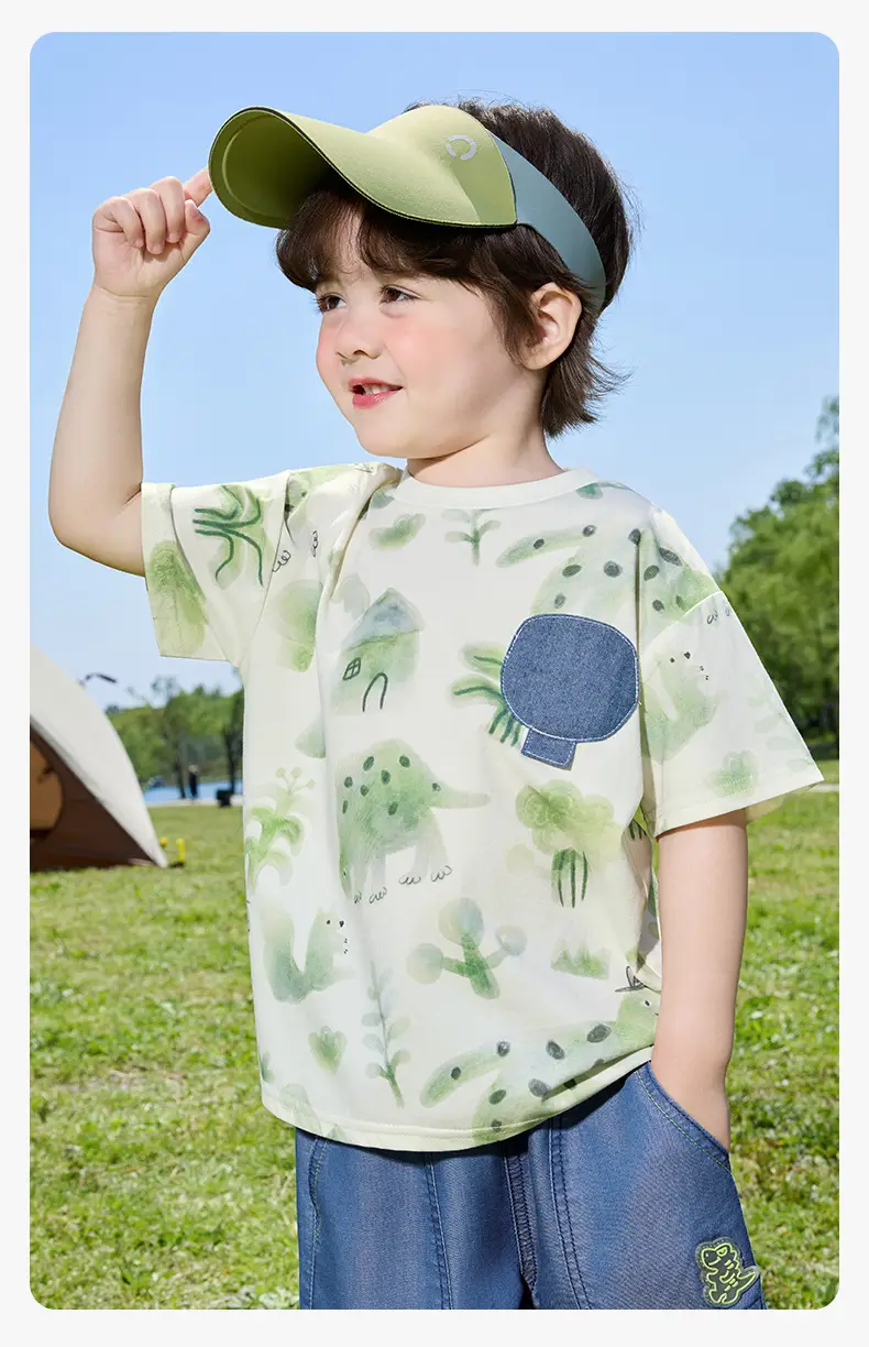 Baby Boys Green Dinosaur T-Shirt Denim Shorts 360° — feature 16