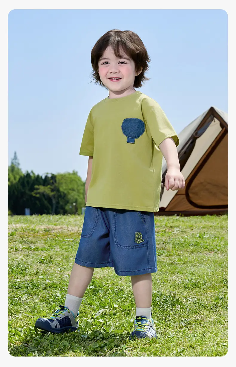 Baby Boys Green Dinosaur T-Shirt Denim Shorts 360° — feature 24